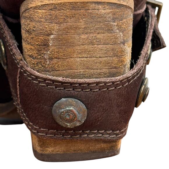 Rosemetal Slouchy Western Harness Boot 36.5 Women's Tall Brown Cowgirl Steampunk - Picture 8 of 16